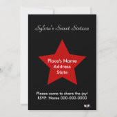 Invitation Personnaliser d'invitation de Hollywood Super Star (Dos)