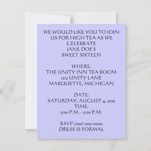 INVITATION PERSONNALISER DU ~ EZ2 D'INVITATION DE PARTIE DU (Dos)