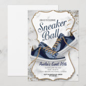 Invitation Personnaliser Élégante fête de bal Basket d'annive (Devant / Derrière)