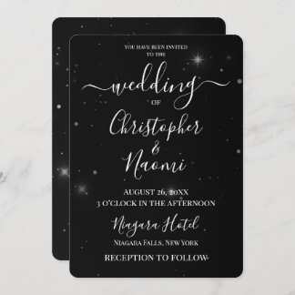 Invitation Personnaliser - Étoiles noires