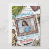 Invitation Personnaliser Fancy Adventurer Thème Graduation (Devant)