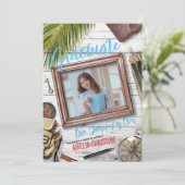 Invitation Personnaliser Fancy Adventurer Thème Graduation (Debout devant)