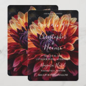 Invitation PERSONNALISER : Fleur Vibrante (Devant / Derrière)