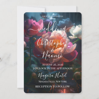 Invitation PERSONNALISER : Fleurs Colorées Forêt Enchantée