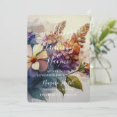 Invitation PERSONNALISER : Fleurs Vintage (Debout devant)