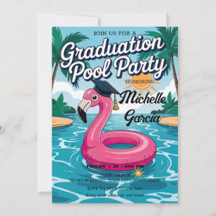 Invitation Personnaliser Funny Flamant rose Graduation Cap Po
