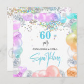 Invitation *~* PERSONNALISER GÉNÉRIQUE à tout âge. ballons go (Devant / Derrière)