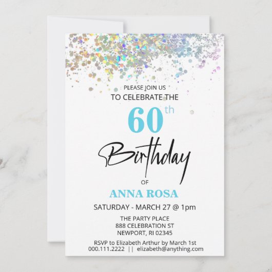 Invitation *~* PERSONNALISER GÉNÉRIQUE tout âge Balloon Anniv (Dos)