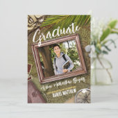 Invitation Personnaliser Green Adventurer Thème Graduation (Debout devant)