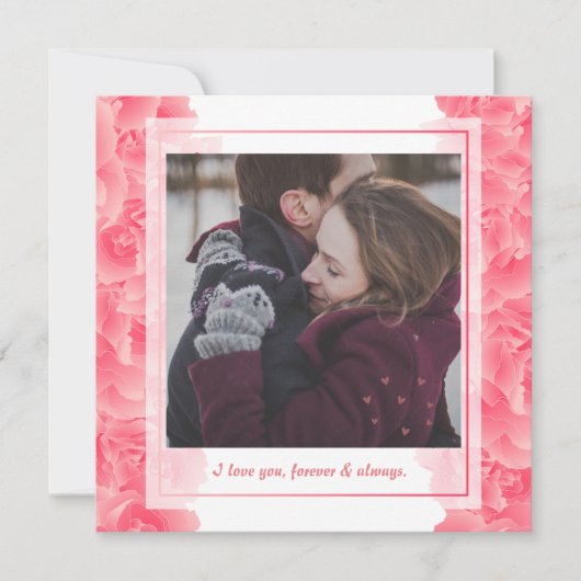 Invitation Personnaliser Heureuse Sainte-Valentin floral 1 Ph (Devant)