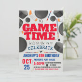 Invitation Personnaliser la fête d'anniversaire de hockey num (Debout devant)
