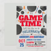 Invitation Personnaliser la fête d'anniversaire de hockey num (Devant / Derrière)