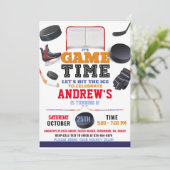Invitation Personnaliser la fête d'anniversaire de hockey num (Debout devant)
