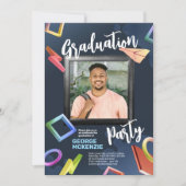 Invitation Personnaliser la fête de fin d'études sombres (Devant)