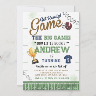 Invitation Personnaliser l'anniversaire de football de recrue