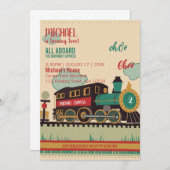 Invitation Personnaliser le billet de train pour enfants Expr (Devant / Derrière)