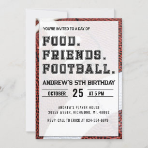 Invitation Personnaliser le football sportif Anniversaire