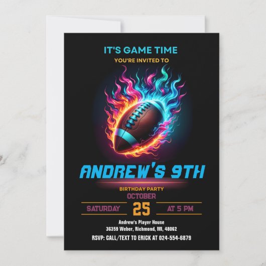 Invitation Personnaliser le football sportif Anniversaire (Devant)