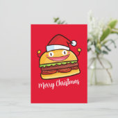 Invitation Personnaliser le hamburger de Noël mignon (Debout devant)