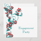 Invitation PERSONNALISER LE mariage bleu-rouge (Devant / Derrière)