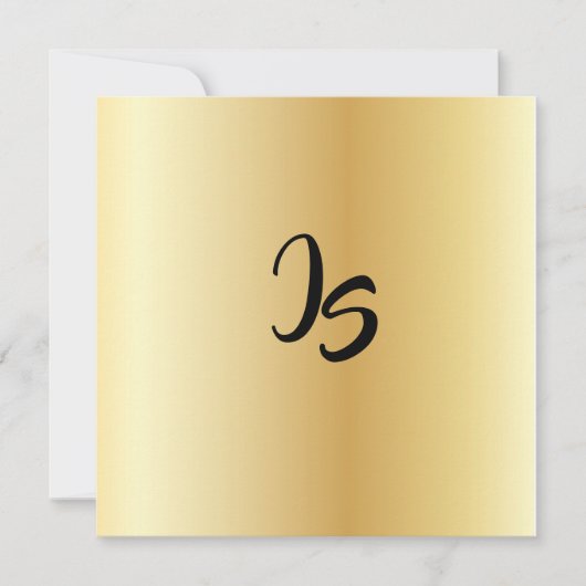 Invitation Personnaliser le motif tendance Monogramme Or de s (Devant)