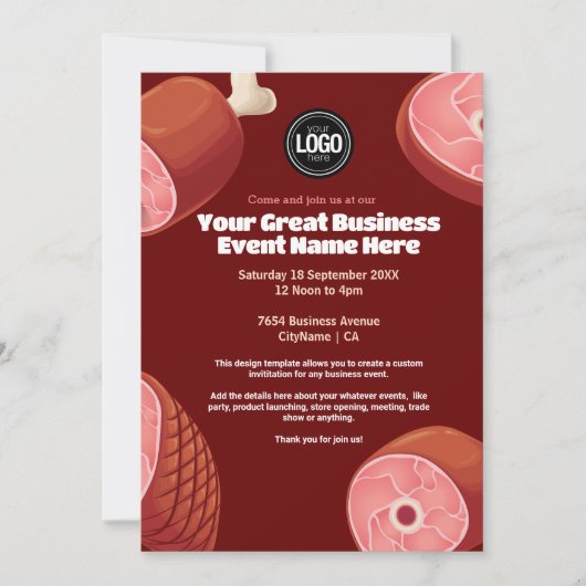 Invitation Personnaliser l'entreprise | Boutique (Devant)