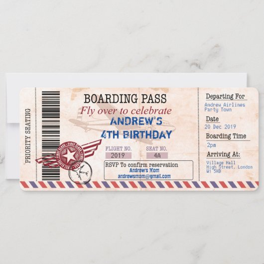 Invitation Personnaliser l'invitation d'anniversaire pour enf (Devant)