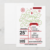 Invitation Personnaliser l'invitation de Noël Music Party (Devant / Derrière)