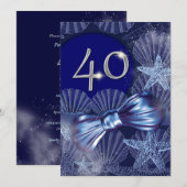 Invitation PERSONNALISER majeure de la fête du 40e anniversai (Devant / Derrière)