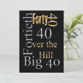 Invitation PERSONNALISER majeure de la fête du 40e anniversai (Debout devant)