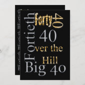 Invitation PERSONNALISER majeure de la fête du 40e anniversai (Devant / Derrière)