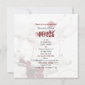 Invitation PERSONNALISER majeure de la fête du 40e anniversai (Dos)