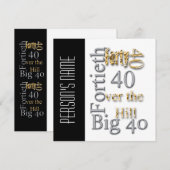 Invitation PERSONNALISER majeure de la fête du 40e anniversai (Devant / Derrière)