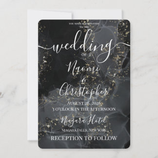 Invitation Personnaliser : Mariage à l'encre alcoolique grise