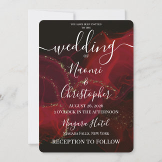 Invitation Personnaliser : Mariage à l'encre alcoolique Noir