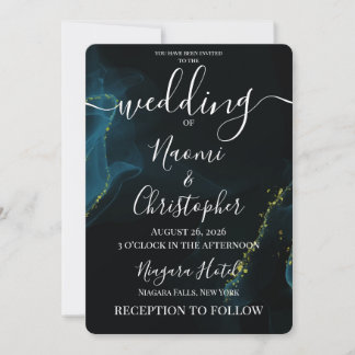 Invitation Personnaliser : Mariage à l'encre alcoolique Noir