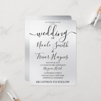 Invitation Personnaliser : Mariage Flou Tache Argent
