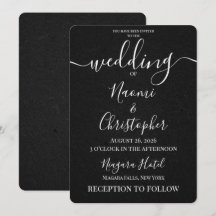Personnaliser : Mariage minimal texture noir