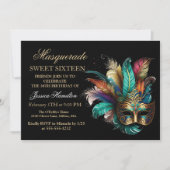 Invitation Personnaliser Masquerade Masque Masque Parties sci (Devant)