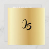 Invitation Personnaliser Monogram tendance Motif or succès (Devant / Derrière)