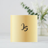 Invitation Personnaliser Monogram tendance Motif or succès (Debout devant)