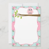 Invitation Personnaliser Owl Shabby Chic Baby shower Invitati (Dos)