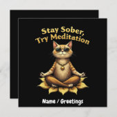 Invitation Personnaliser Rester Sober Essayer Méditation Chem (Devant / Derrière)