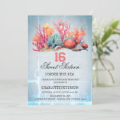 Invitation Personnaliser Sous La Mer Douce 16 Anniversaire Fê (Debout devant)