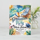 Invitation Personnaliser Sun Lounge Chaise Graduation Pool Pa (Debout devant)