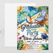 Invitation Personnaliser Sun Lounge Chaise Graduation Pool Pa (Devant / Derrière)