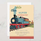 Invitation Personnaliser Train Party Boy Train Ticket Anniver (Devant / Derrière)