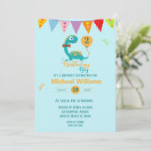 Invitation Personnaliser Votre Âge Dino Anniversaire Garçon (Debout devant)