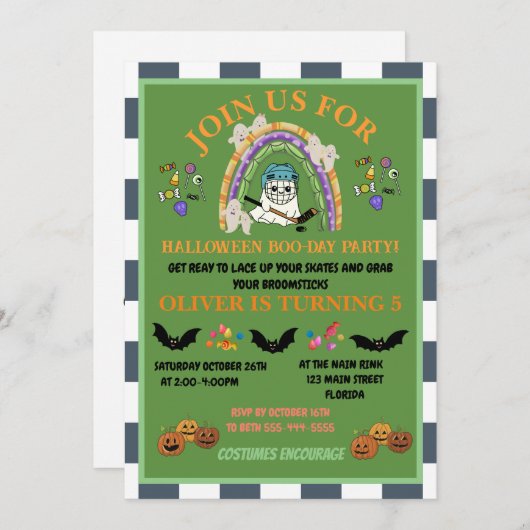 Invitation Personnalisez l'anniversaire des enfants sur le th (Devant / Derrière)