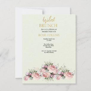 Invitation Personnalisez le bouquet Rose Brunch